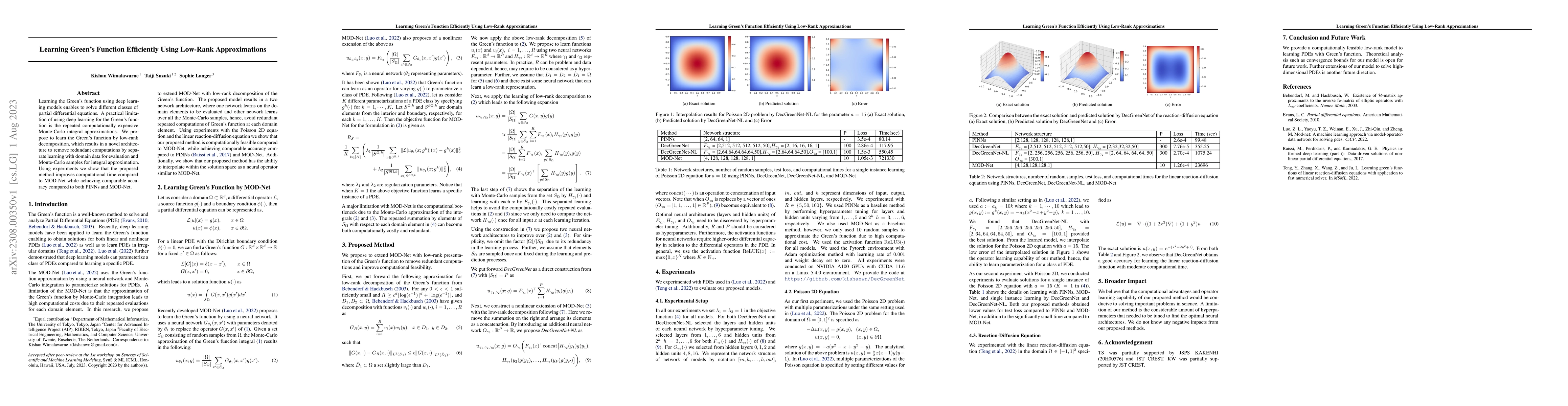 Thumbnail for Learning Green's Function Efficiently Using Low-Rank Approximations