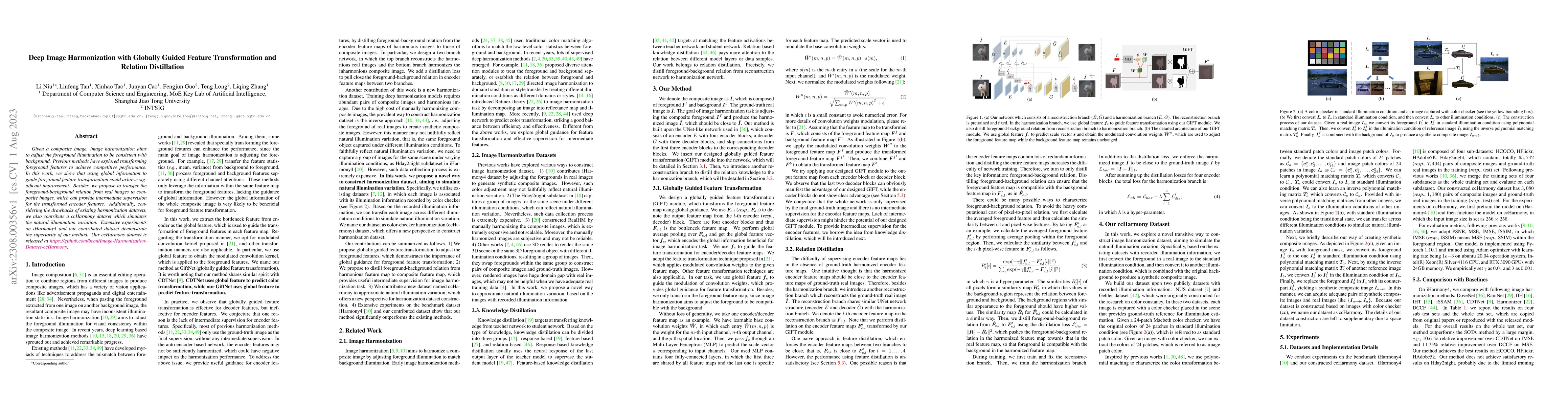 Thumbnail for Deep Image Harmonization with Globally Guided Feature Transformation and
  Relation Distillation