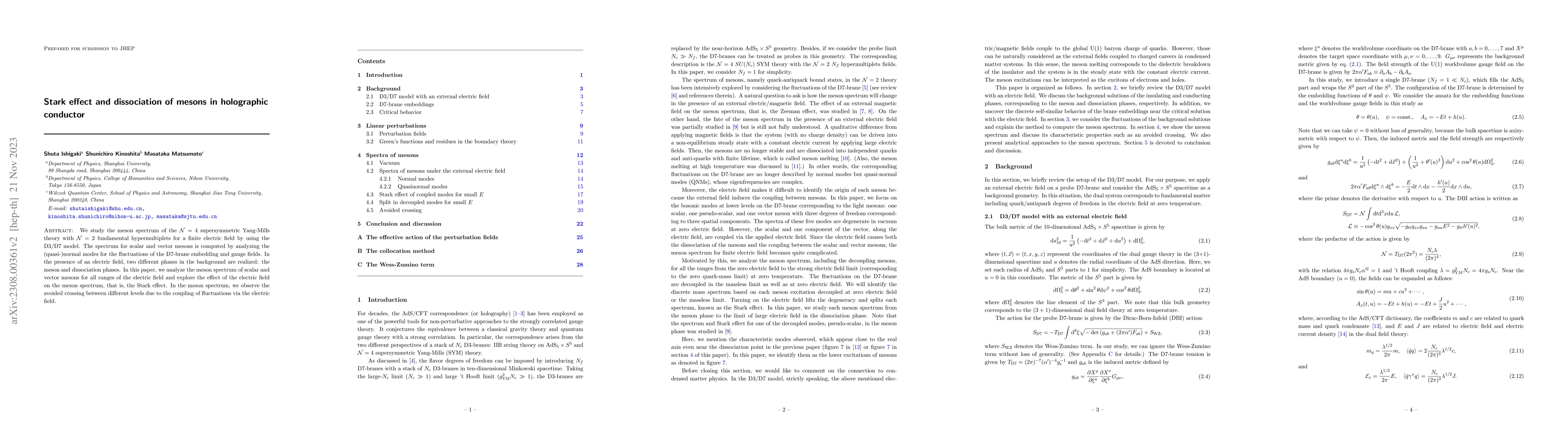 Thumbnail for Stark effect and dissociation of mesons in holographic conductor