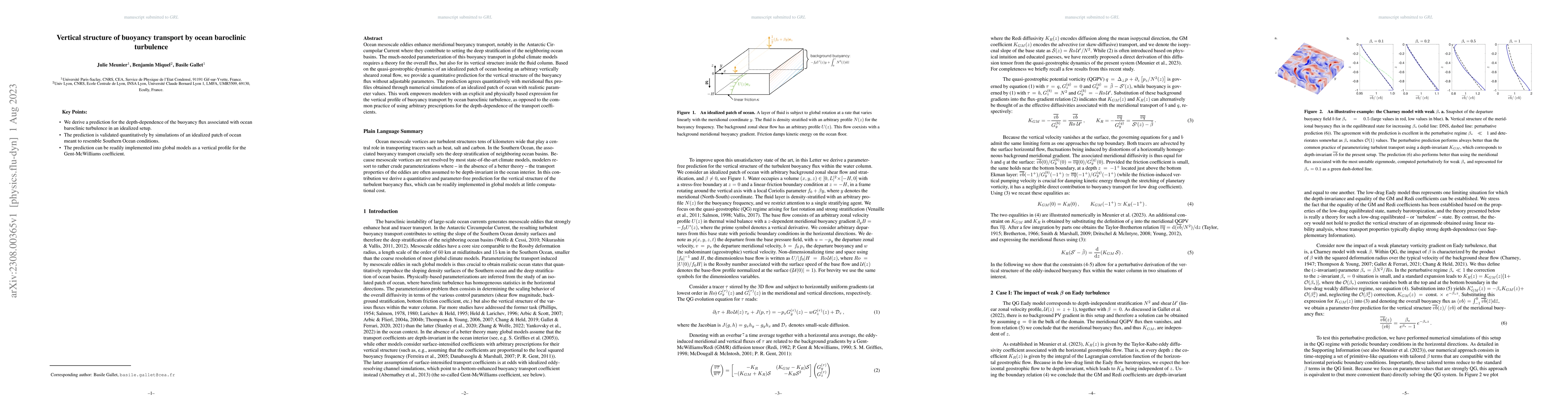 Thumbnail for Vertical structure of buoyancy transport by ocean baroclinic turbulence