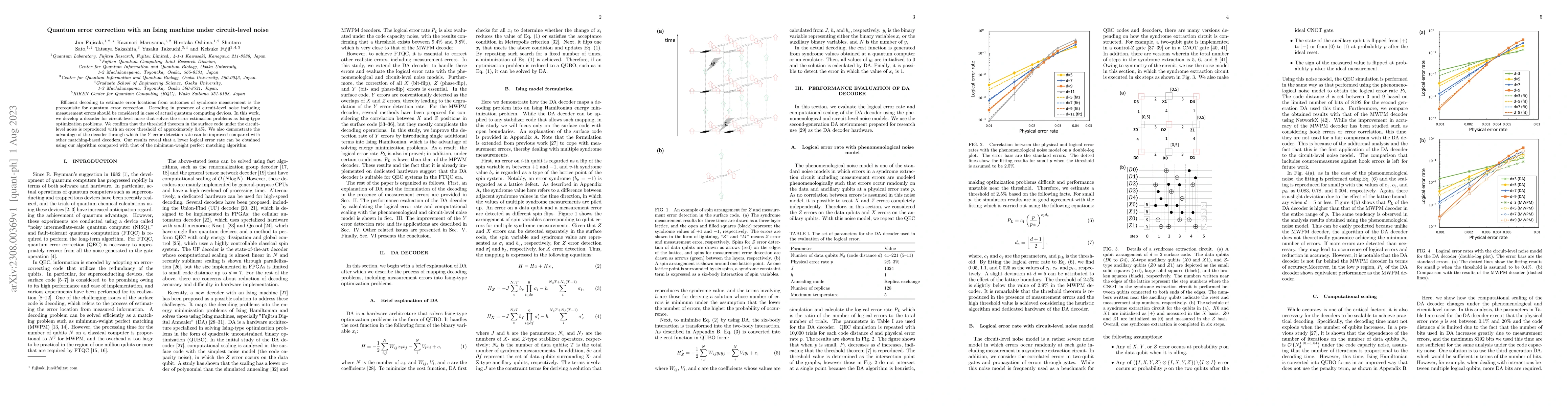 Thumbnail for Quantum error correction with an Ising machine under circuit-level noise