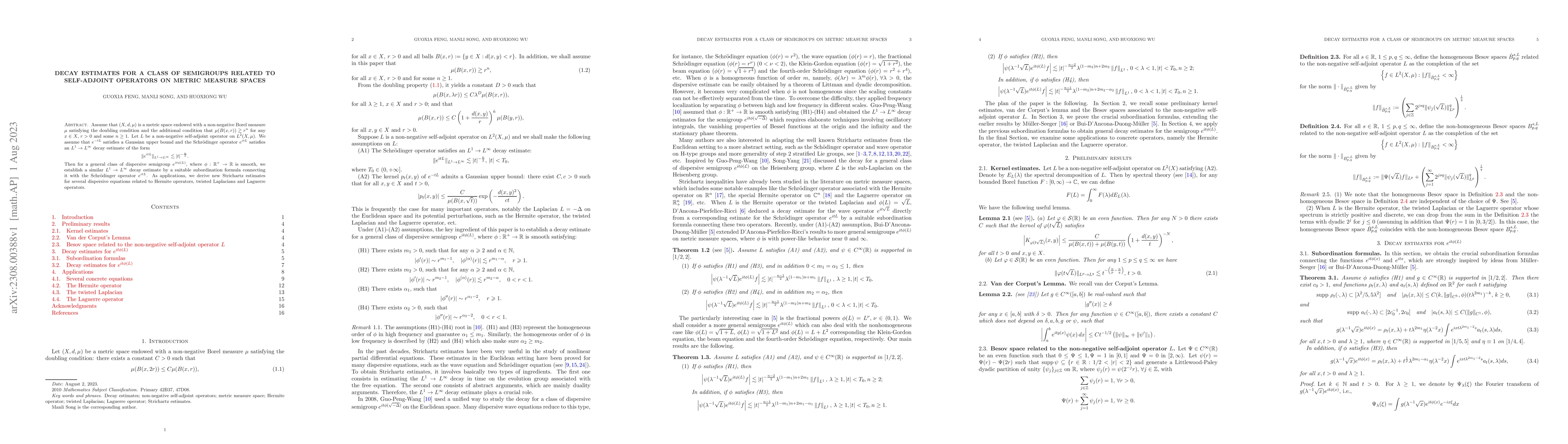Thumbnail for Decay estimates for a class of semigroups related to self-adjoint
  operators on metric measure spaces