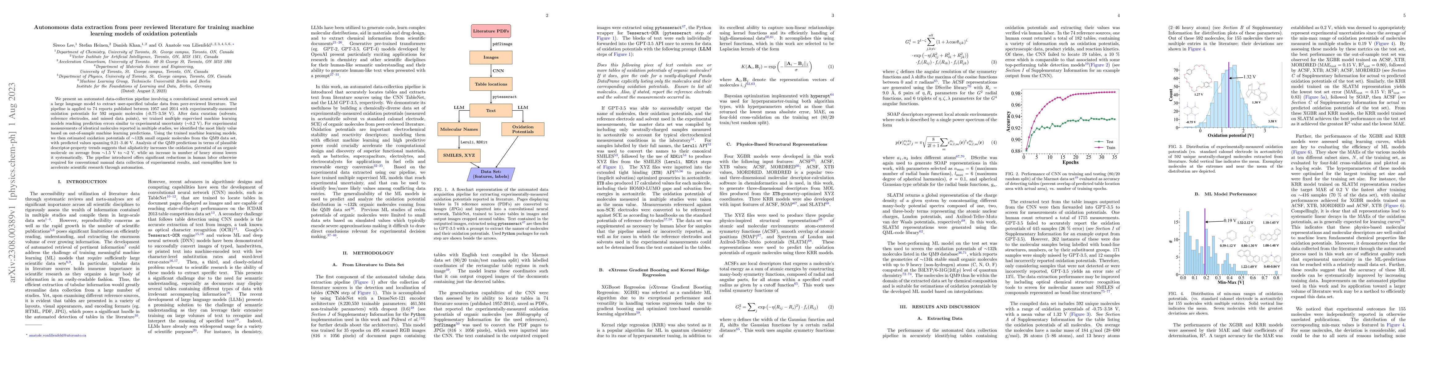 Thumbnail for Autonomous data extraction from peer reviewed literature for training
  machine learning models of oxidation potentials