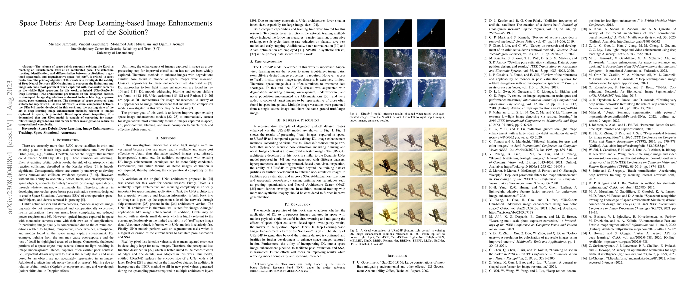 Thumbnail for Space Debris: Are Deep Learning-based Image Enhancements part of the
  Solution?