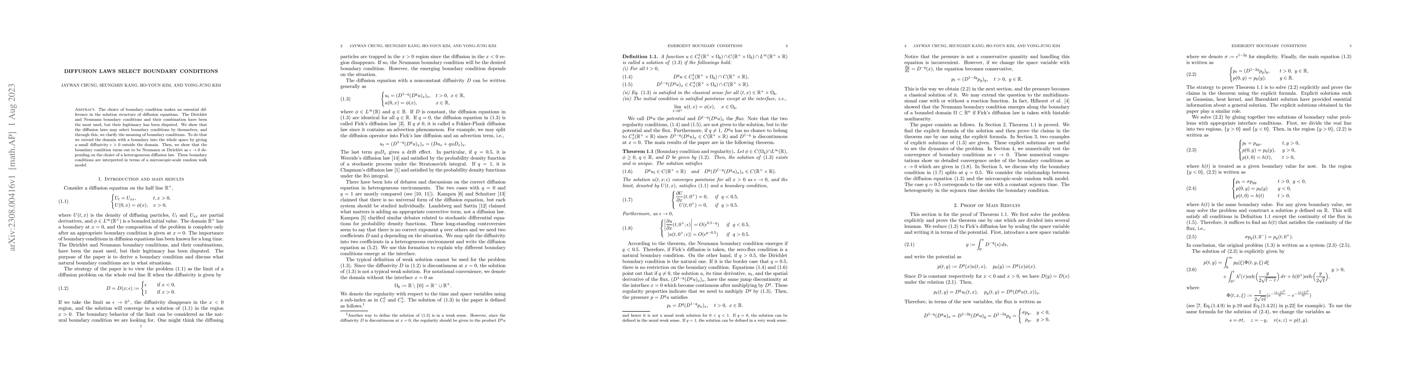 Thumbnail for Diffusion laws select boundary conditions