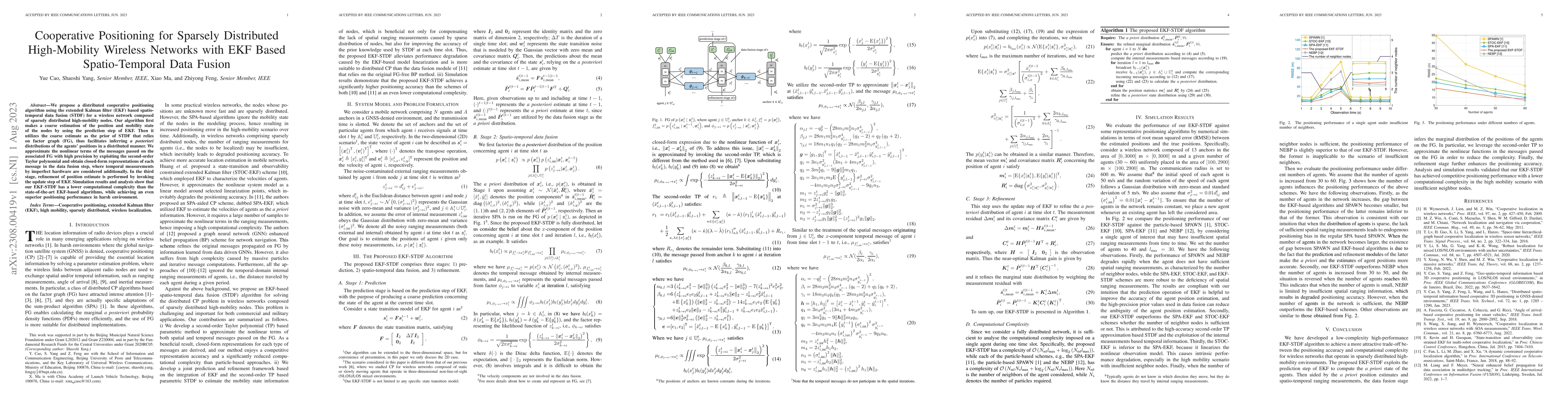 Thumbnail for Cooperative Positioning for Sparsely Distributed High-Mobility Wireless
  Networks with EKF Based Spatio-Temporal Data Fusion