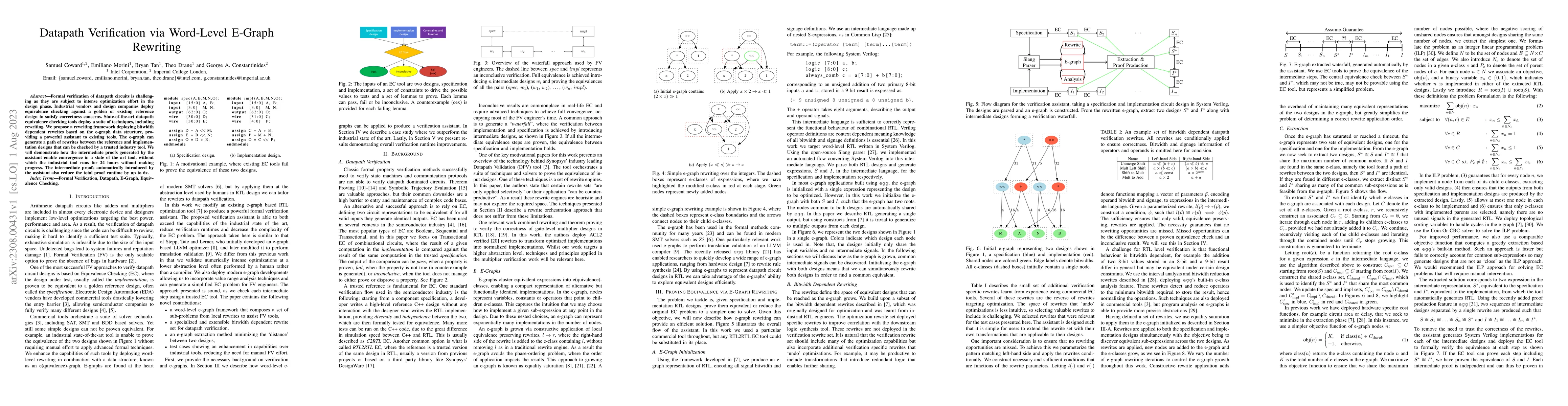 Thumbnail for Datapath Verification via Word-Level E-Graph Rewriting