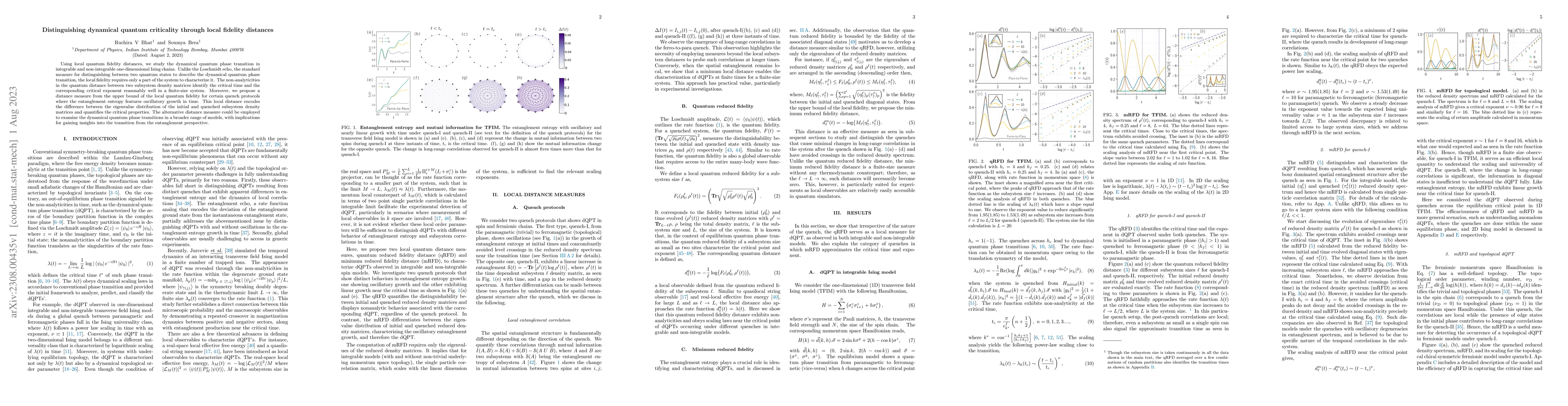 Thumbnail for Distinguishing dynamical quantum criticality through local fidelity
  distances