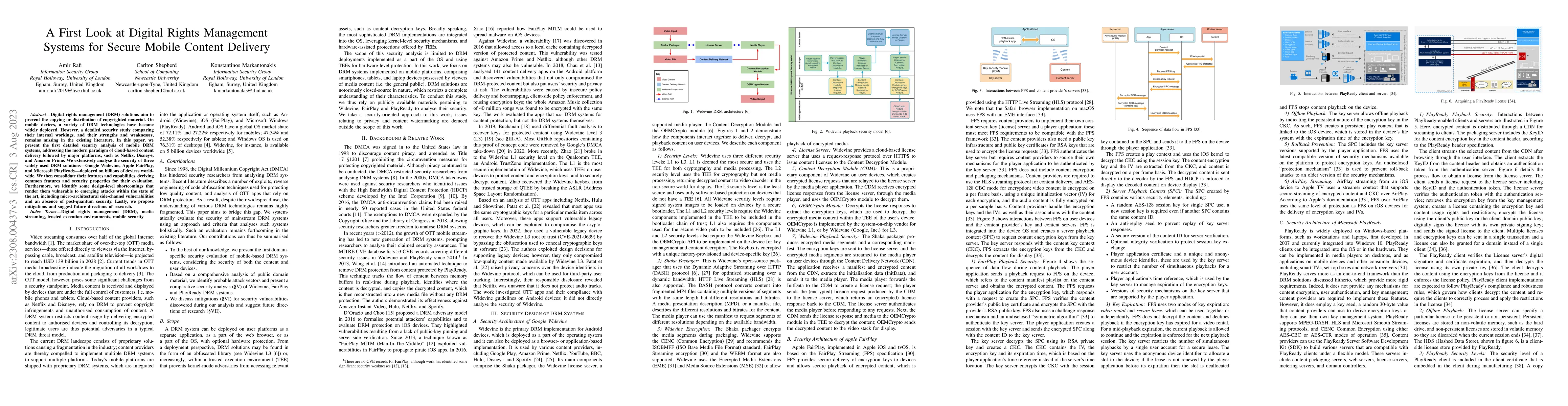Thumbnail for A First Look at Digital Rights Management Systems for Secure Mobile
  Content Delivery