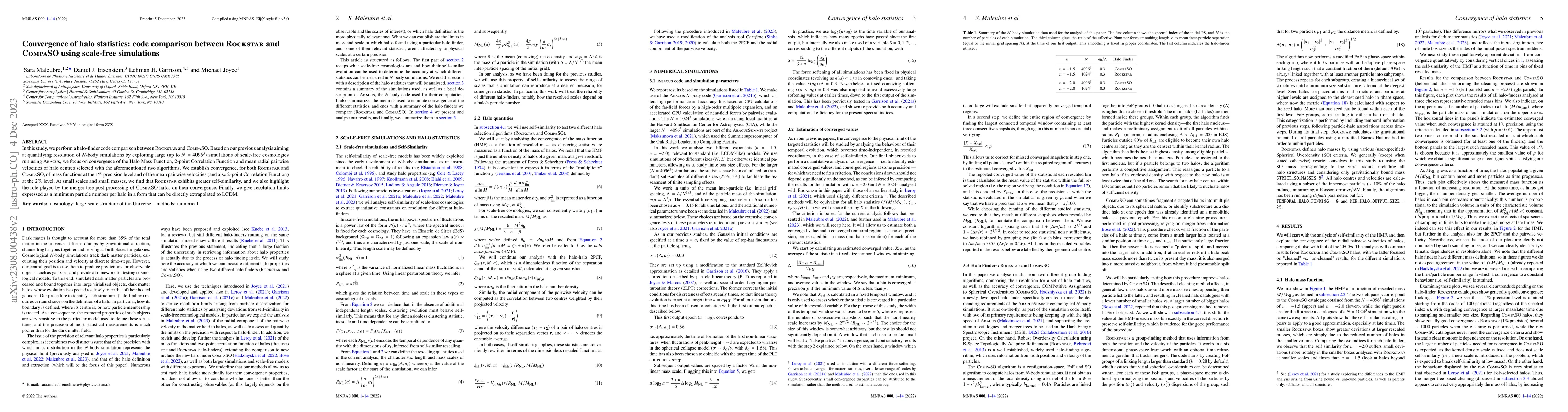 Thumbnail for Convergence of halo statistics: code comparison between Rockstar and
  CompaSO using scale-free simulations