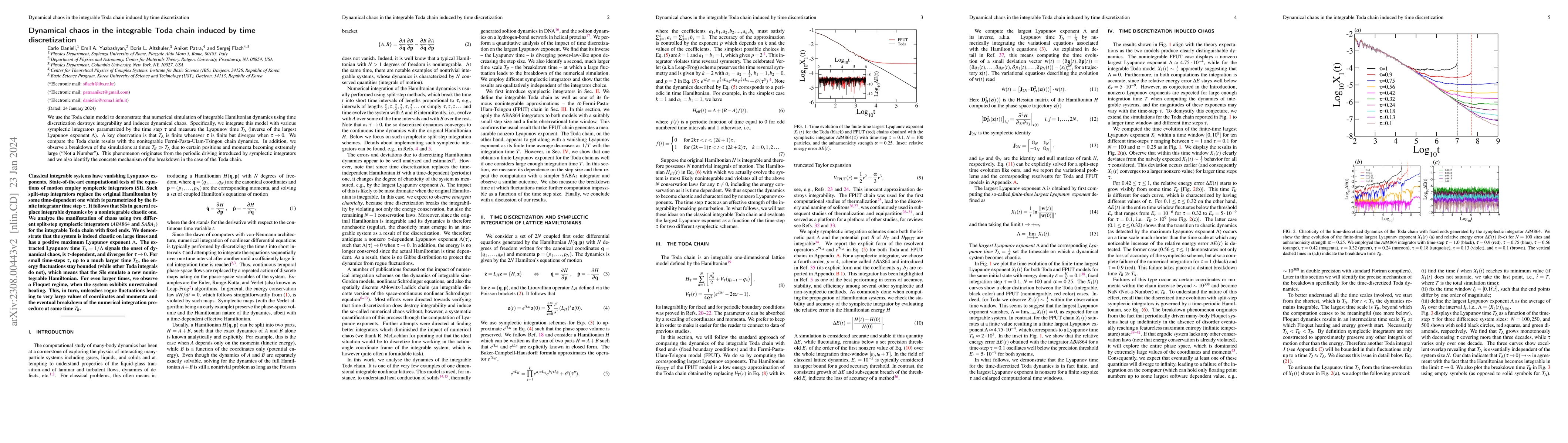 Thumbnail for Dynamical chaos in the integrable Toda chain induced by time
  discretization