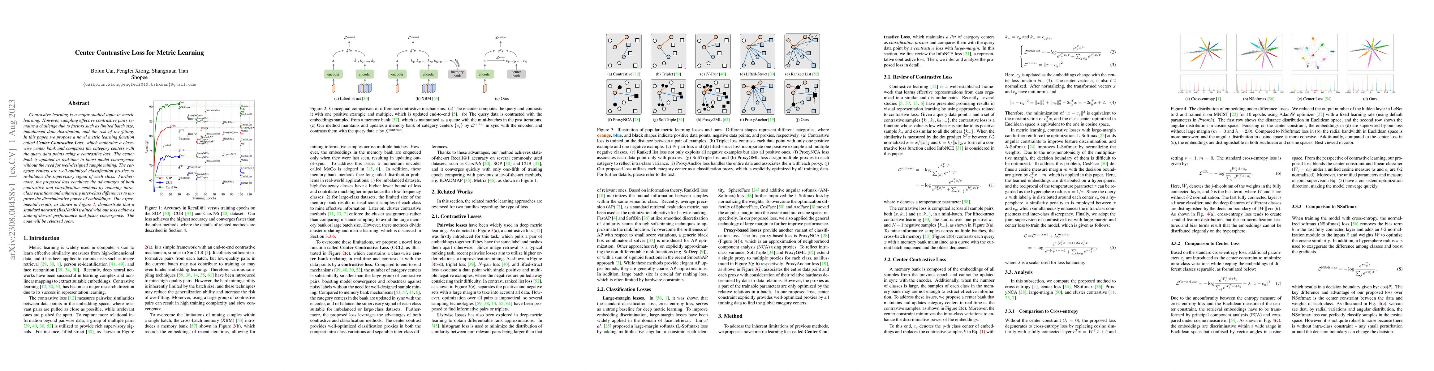 Thumbnail for Center Contrastive Loss for Metric Learning