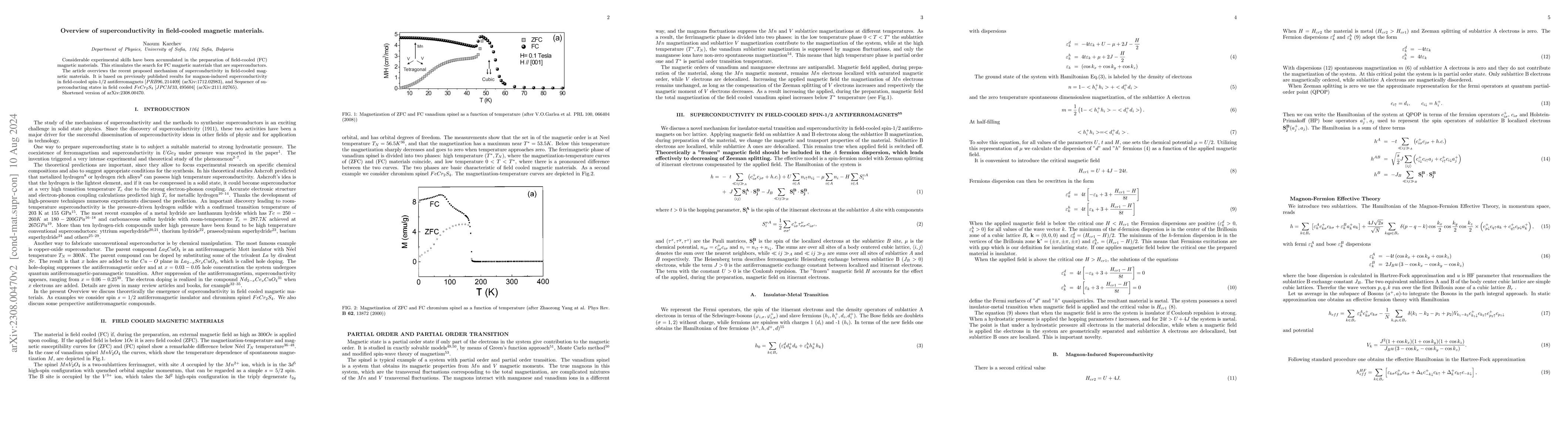 Thumbnail for Overview of superconductivity in field-cooled magnetic materials