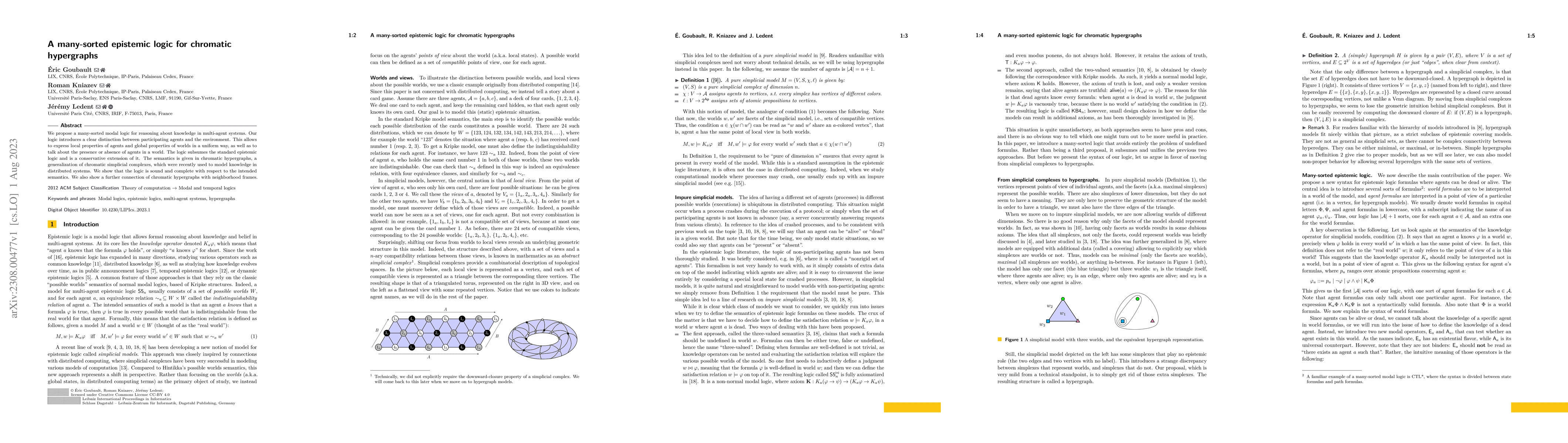 Thumbnail for A many-sorted epistemic logic for chromatic hypergraphs