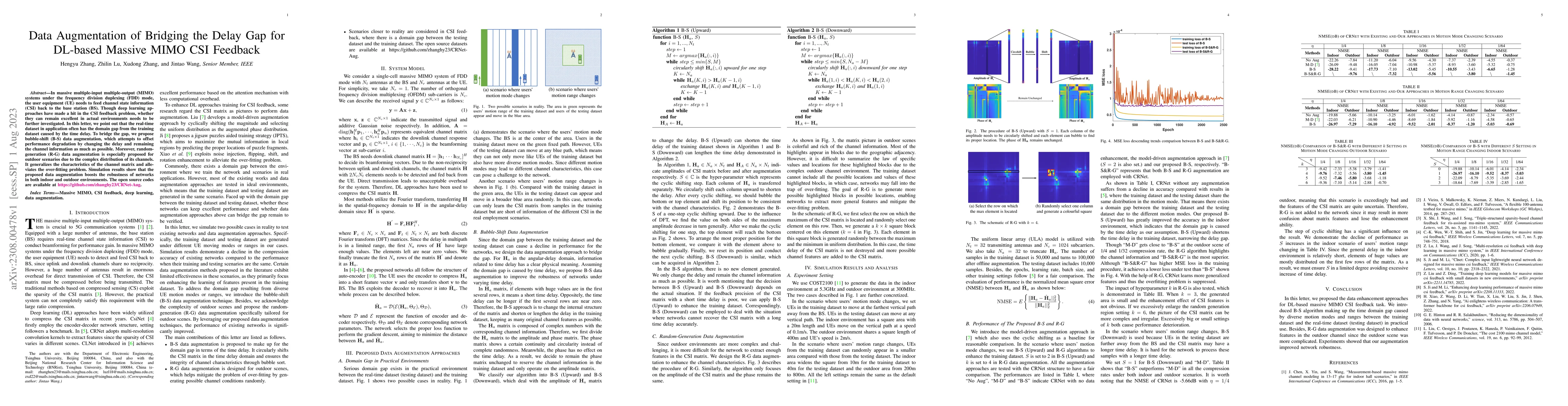 Thumbnail for Data Augmentation of Bridging the Delay Gap for DL-based Massive MIMO
  CSI Feedback