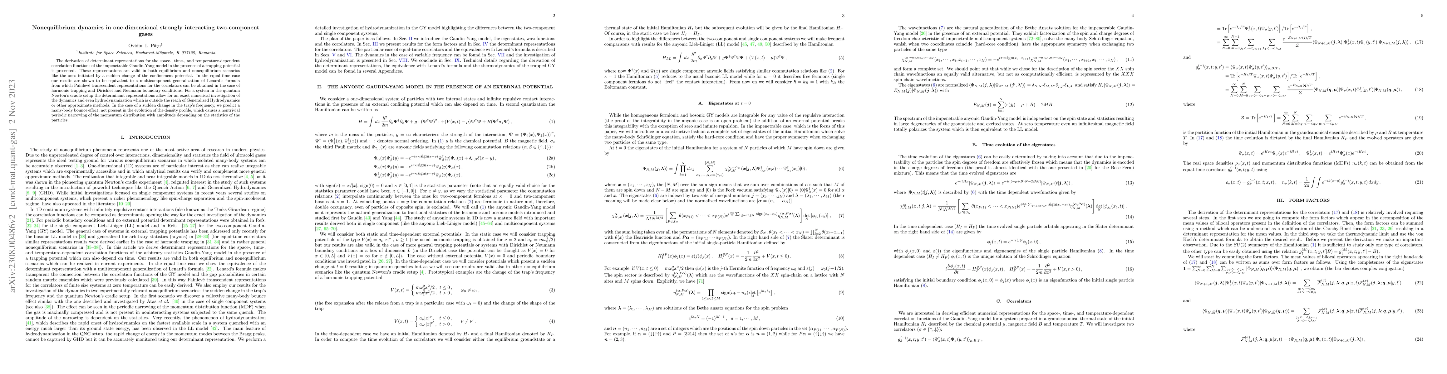 Thumbnail for Nonequilibrium dynamics in one-dimensional strongly interacting
  two-component gases