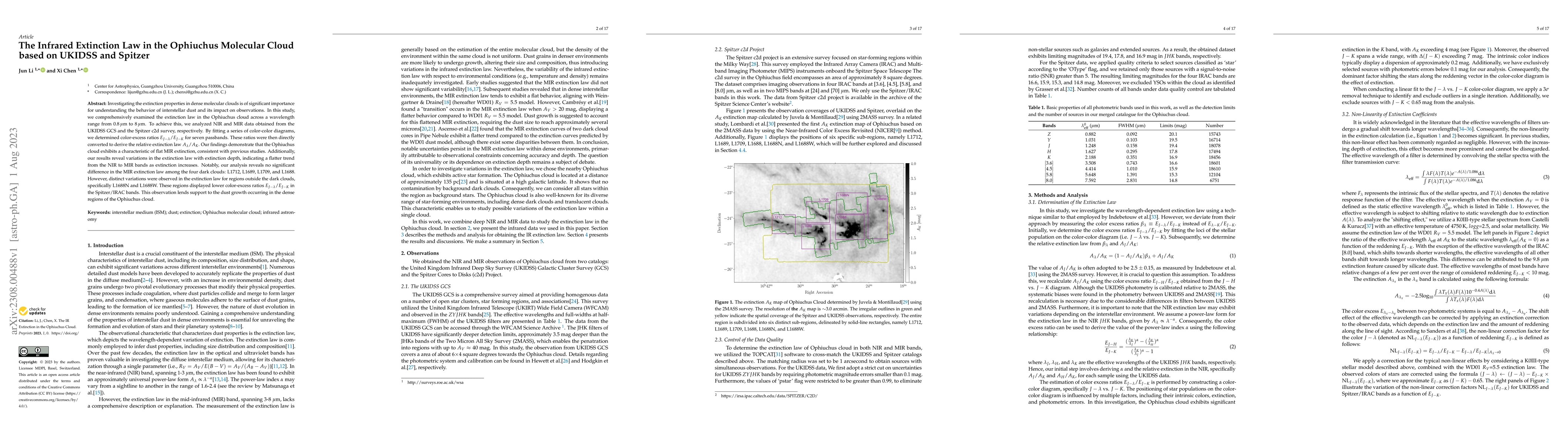 Thumbnail for The Infrared Extinction Law in the Ophiuchus Molecular Cloud based on
  UKIDSS and Spitzer