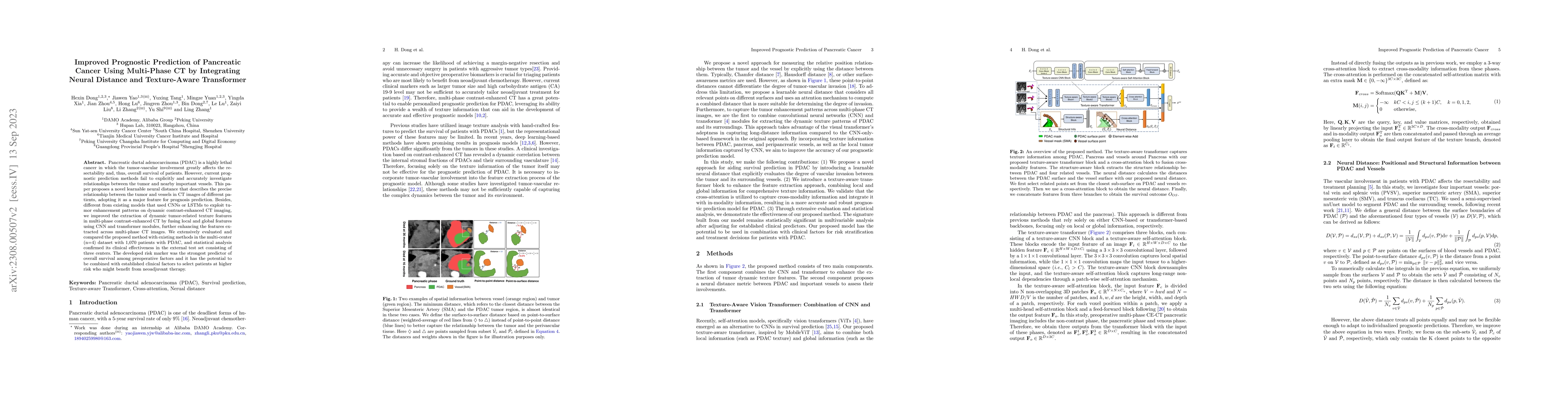 Thumbnail for Improved Prognostic Prediction of Pancreatic Cancer Using Multi-Phase CT
  by Integrating Neural Distance and Texture-Aware Transformer