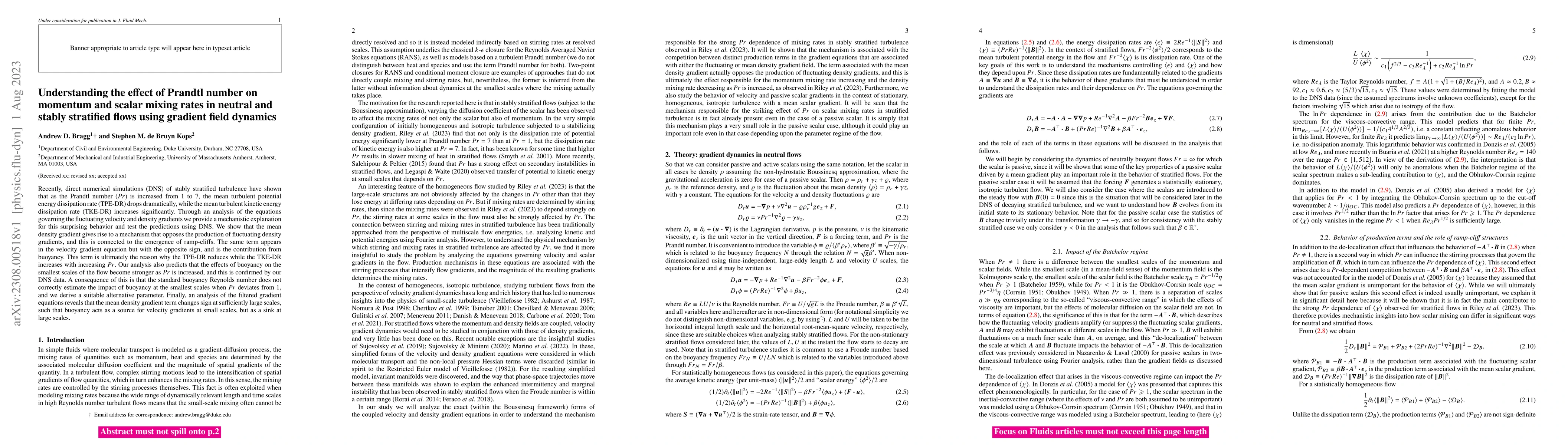 Thumbnail for Understanding the effect of Prandtl number on momentum and scalar mixing
  rates in neutral and stably stratified flows using gradient field dynamics