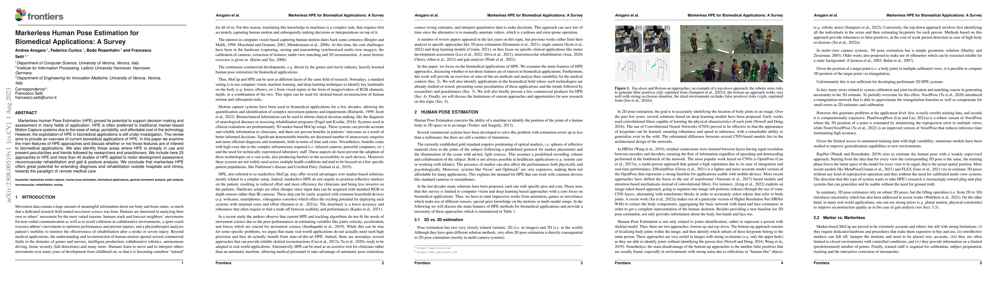 Thumbnail for Markerless human pose estimation for biomedical applications: a survey