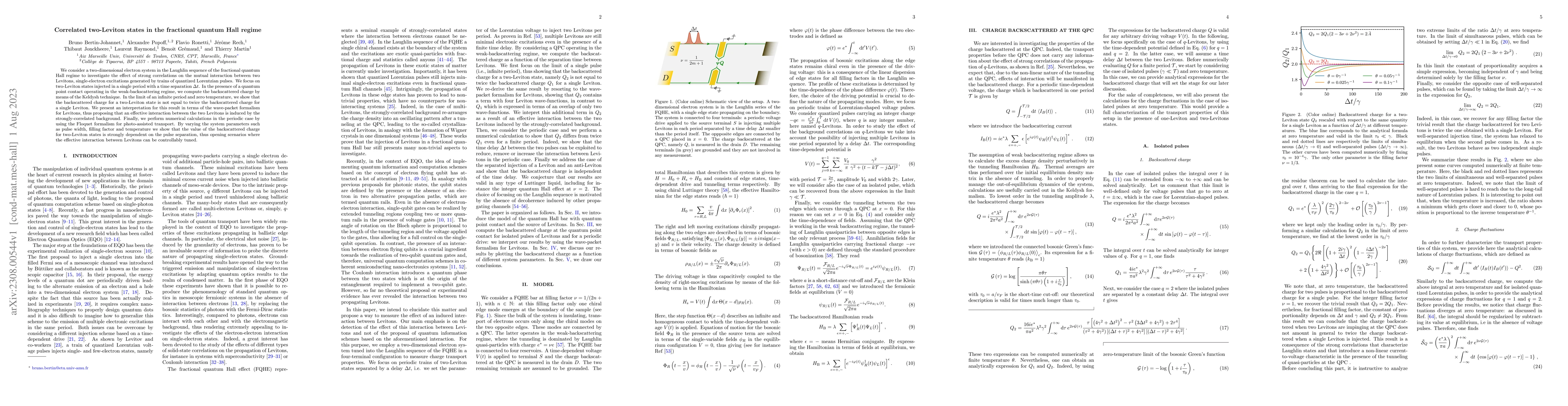 Thumbnail for Correlated two-Leviton states in the fractional quantum Hall regime