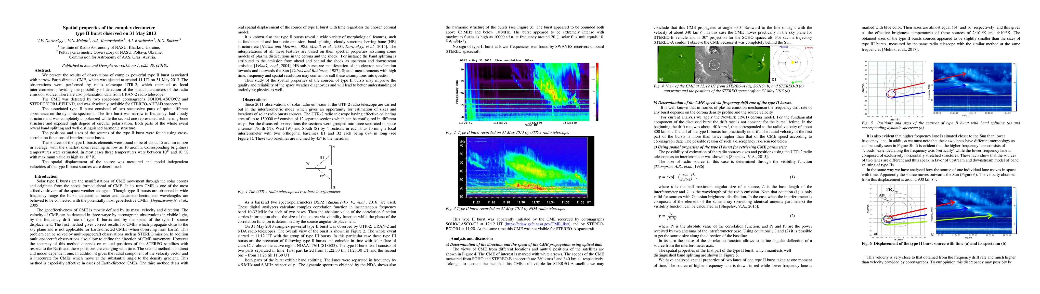Thumbnail for Spatial properties of the complex decameter type II burst observed on 31
  May 2013