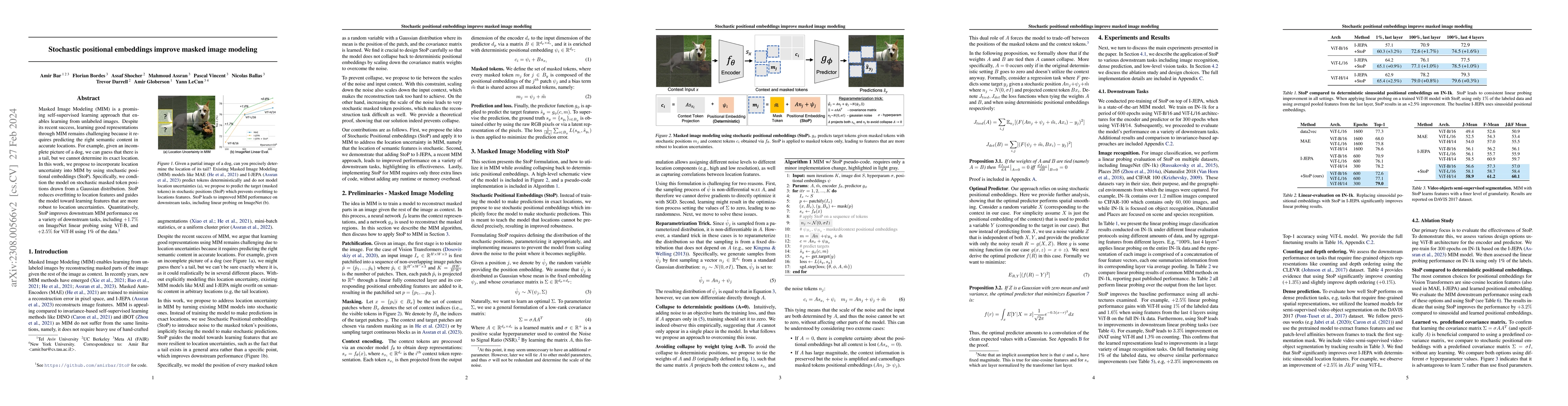 Thumbnail for Stochastic positional embeddings improve masked image modeling