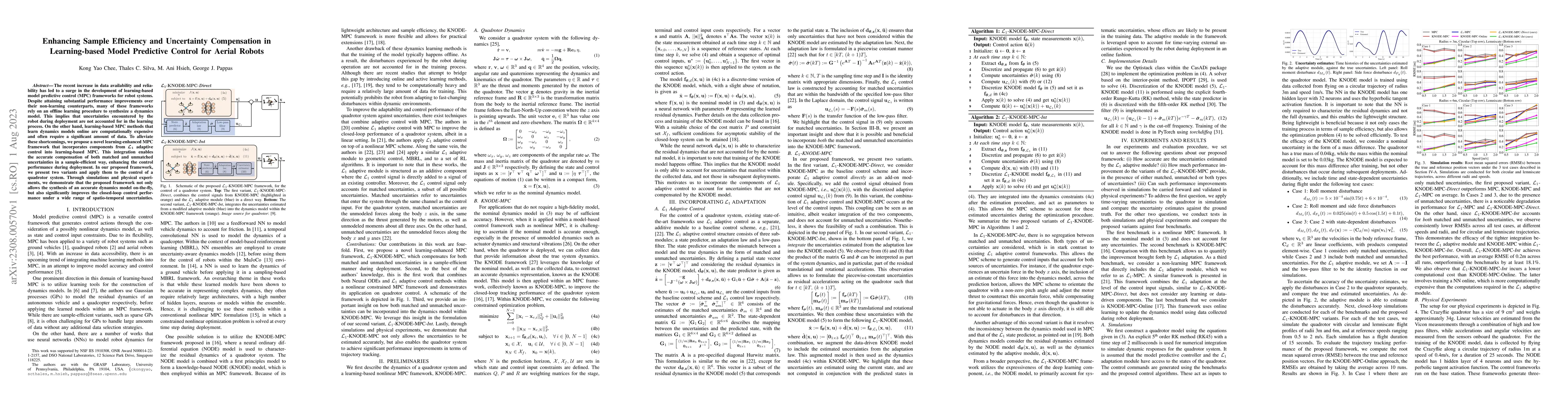 Thumbnail for Enhancing Sample Efficiency and Uncertainty Compensation in
  Learning-based Model Predictive Control for Aerial Robots