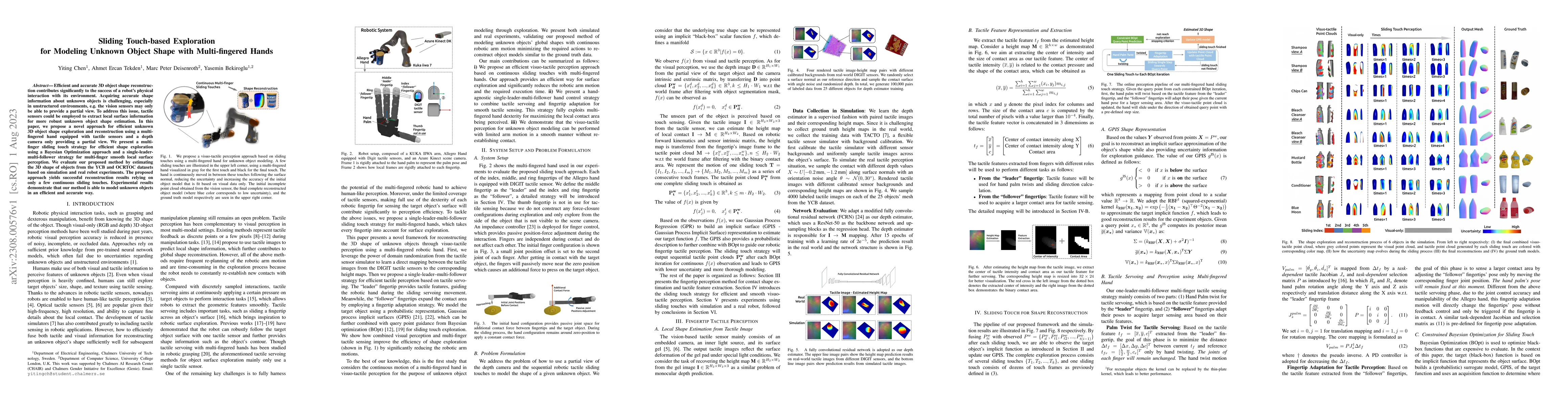 Thumbnail for Sliding Touch-based Exploration for Modeling Unknown Object Shape with
  Multi-fingered Hands