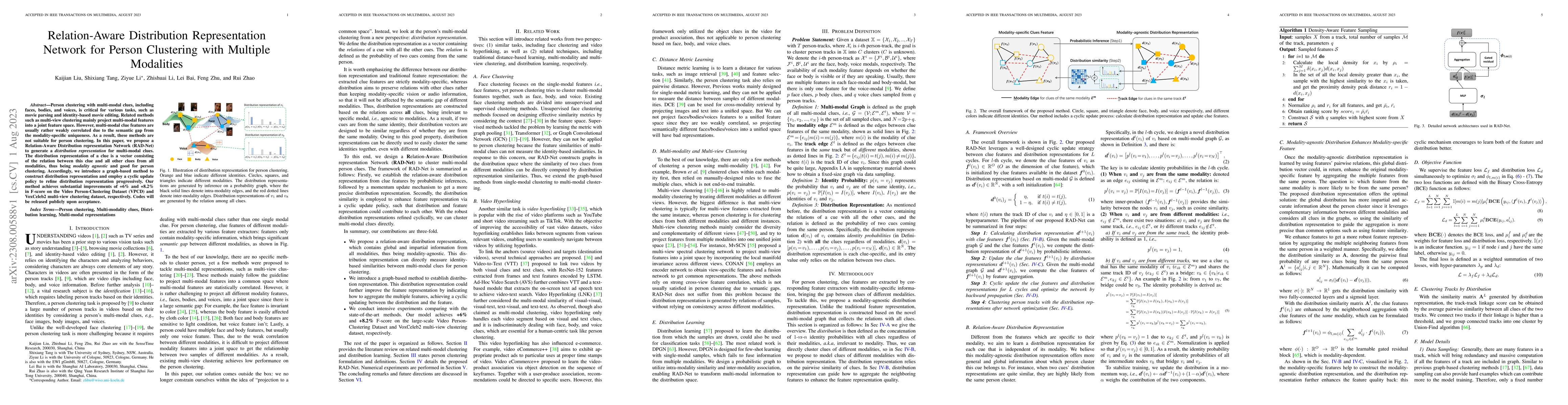 Thumbnail for Relation-Aware Distribution Representation Network for Person Clustering
  with Multiple Modalities