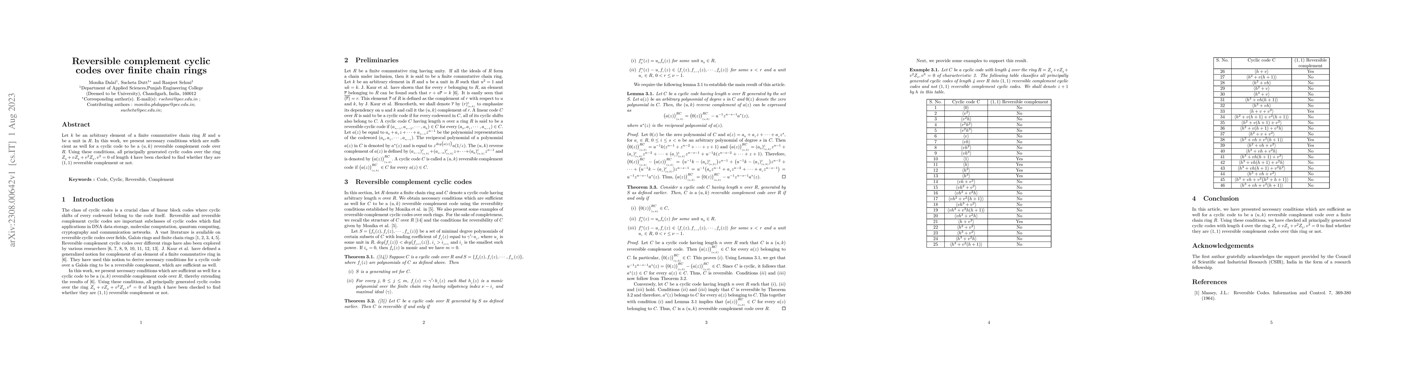 Thumbnail for Reversible complement cyclic codes over finite chain rings