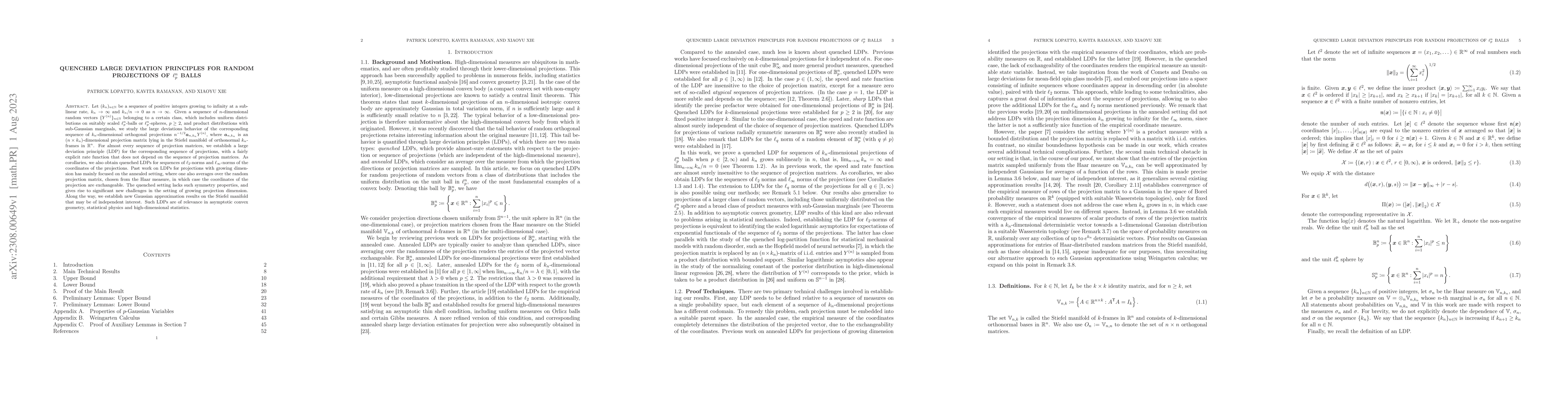 Thumbnail for Quenched large deviation principles for random projections of $\ell_p^n$
  balls