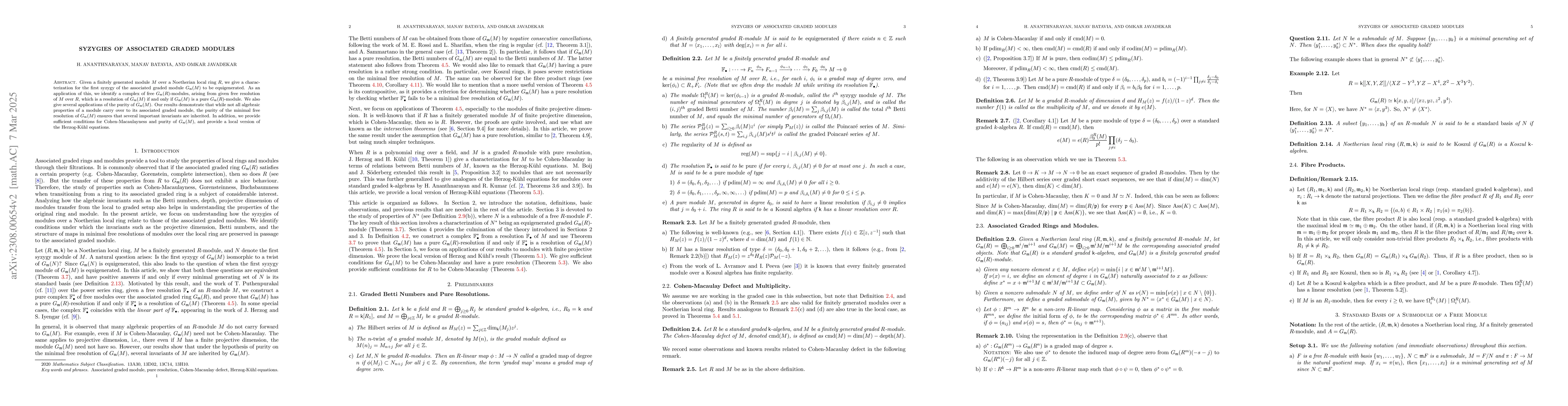Thumbnail for When do associated graded modules have pure resolutions?