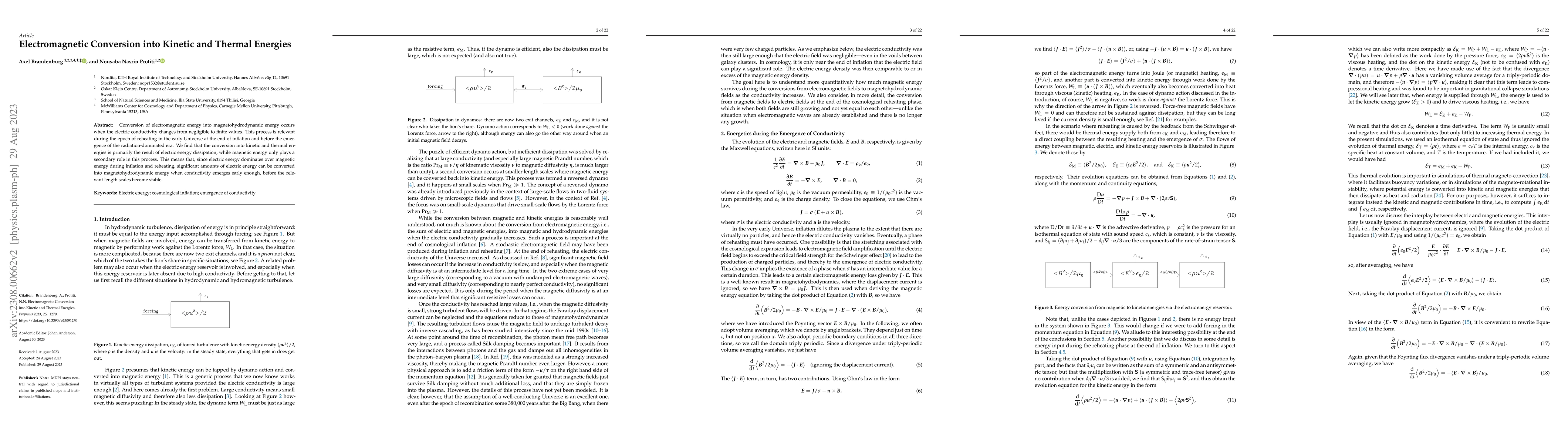 Thumbnail for Electromagnetic conversion into kinetic and thermal energies