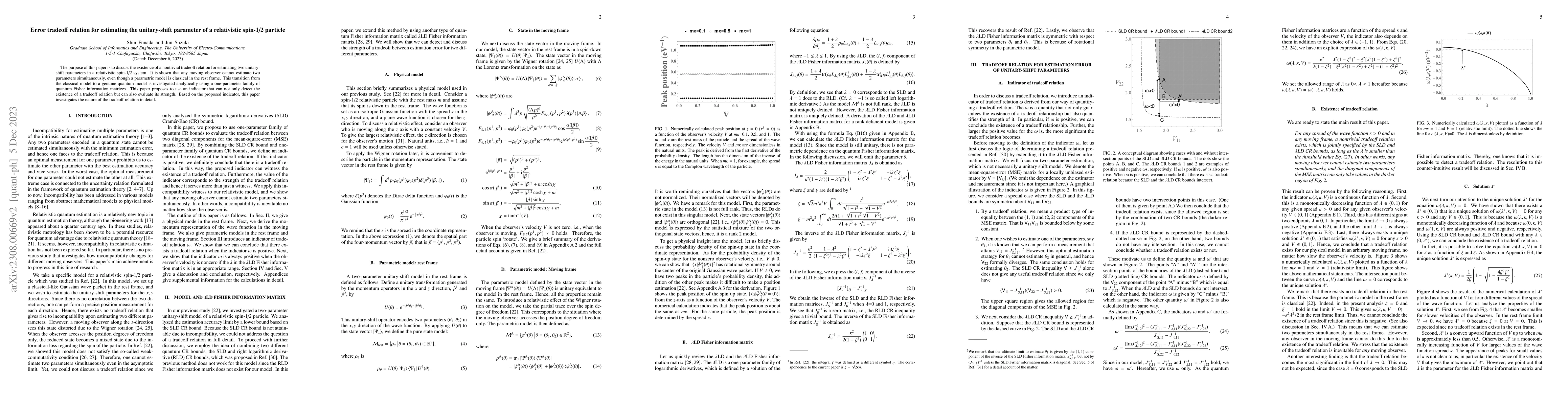 Thumbnail for Error tradeoff relation for estimating the unitary-shift parameter of a
  relativistic spin-1/2 particle