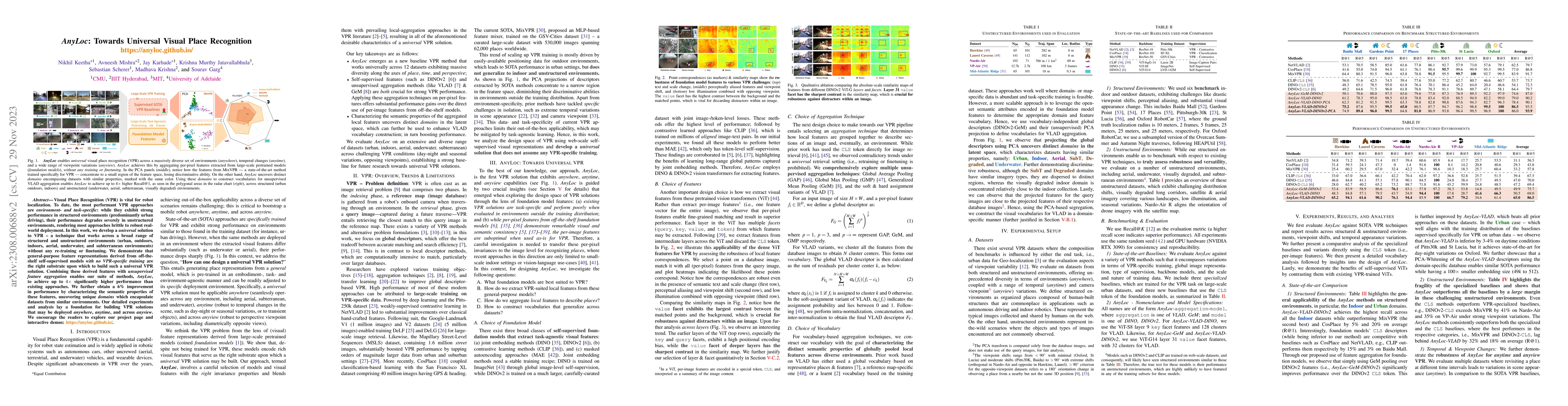 Thumbnail for AnyLoc: Towards Universal Visual Place Recognition