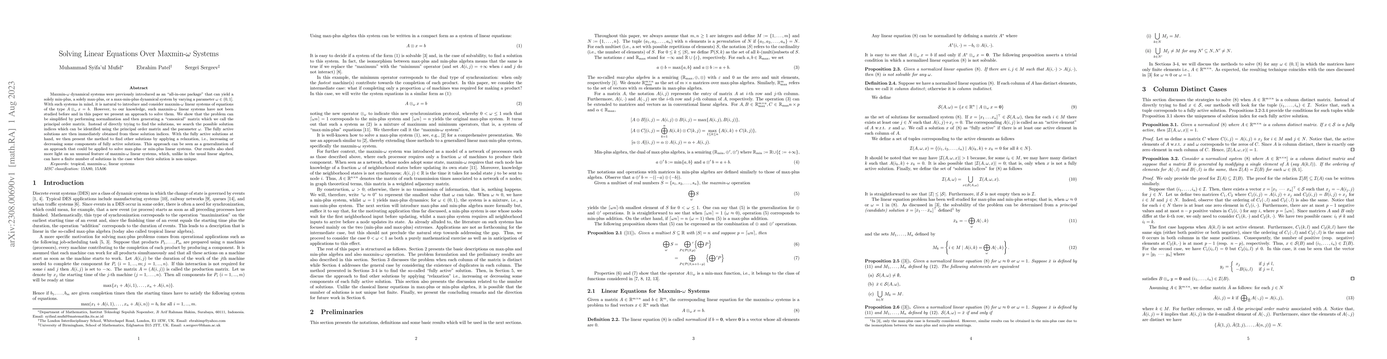 Thumbnail for Solving Linear Equations Over Maxmin-$\omega$ Systems