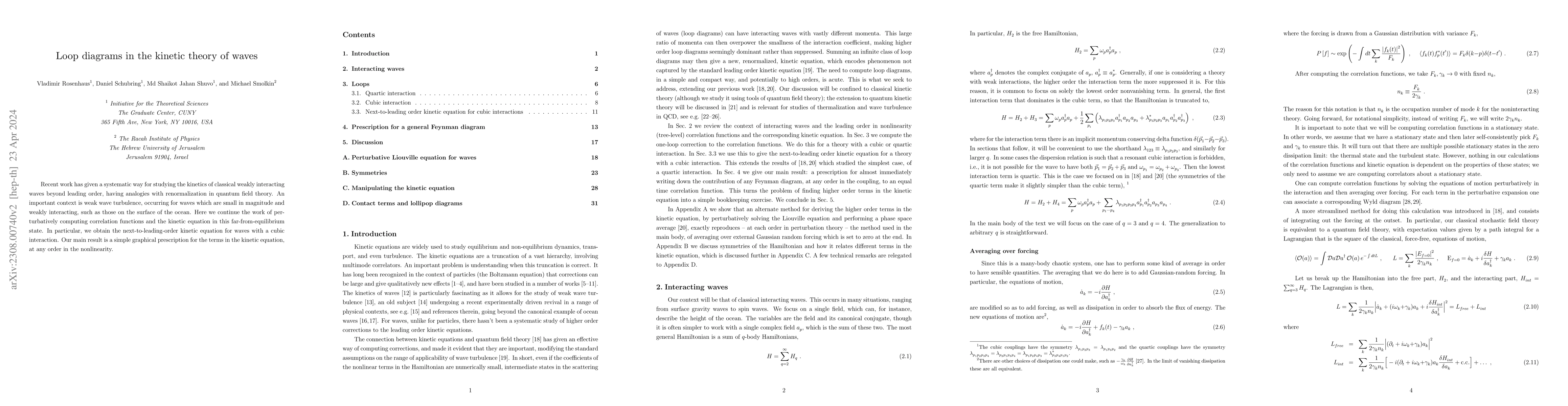 Thumbnail for Loop diagrams in the kinetic theory of waves
