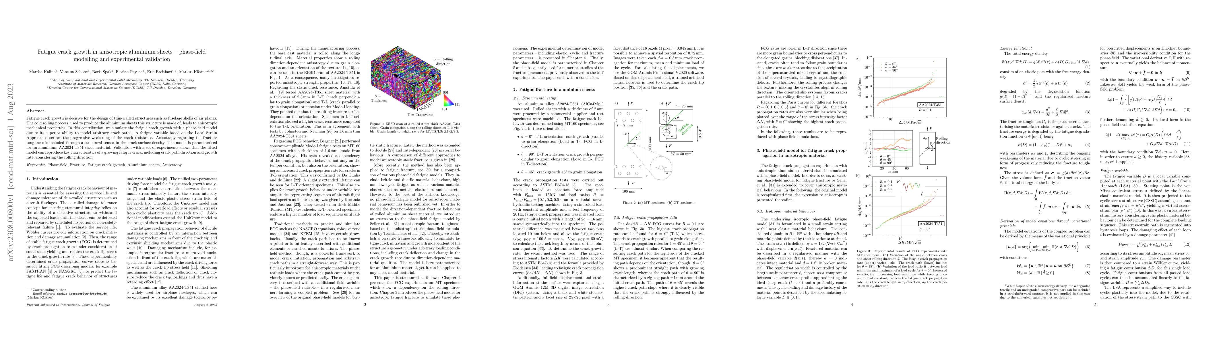 Thumbnail for Fatigue crack growth in anisotropic aluminium sheets -- phase-field
  modelling and experimental validation