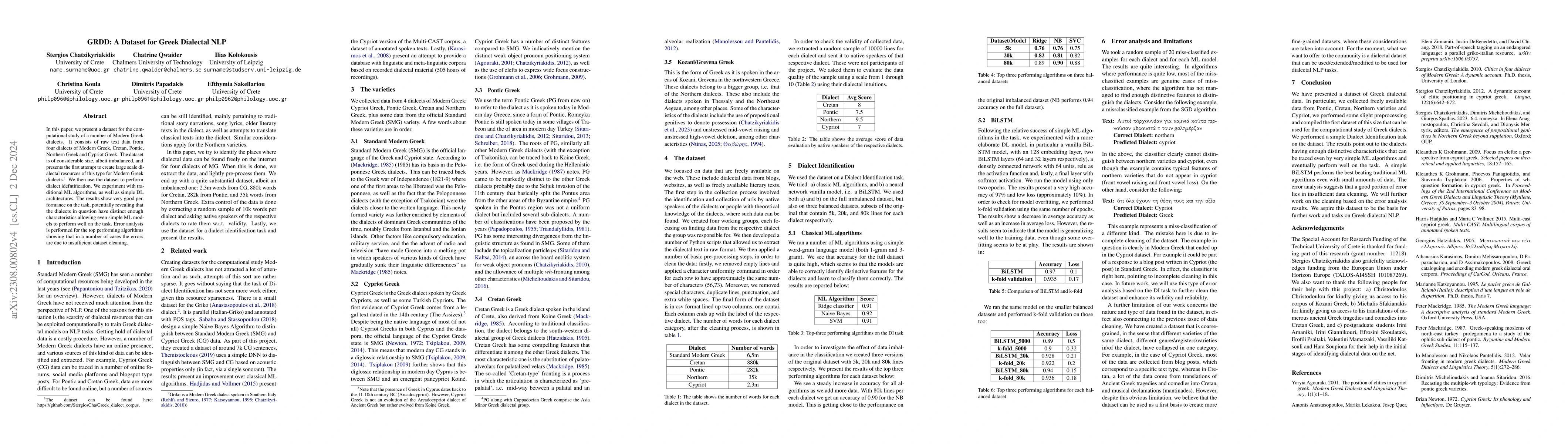 Thumbnail for GRDD: A Dataset for Greek Dialectal NLP