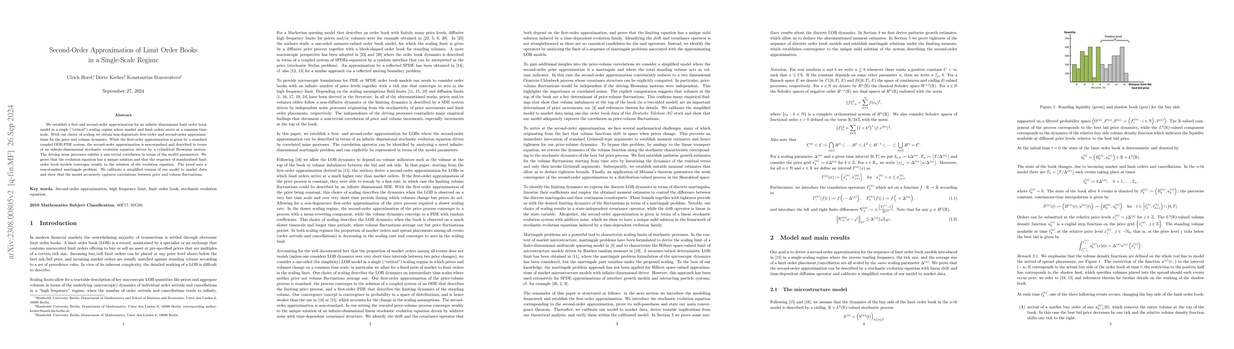 Thumbnail for Second-Order Approximation of Limit Order Books in a Single-Scale Regime