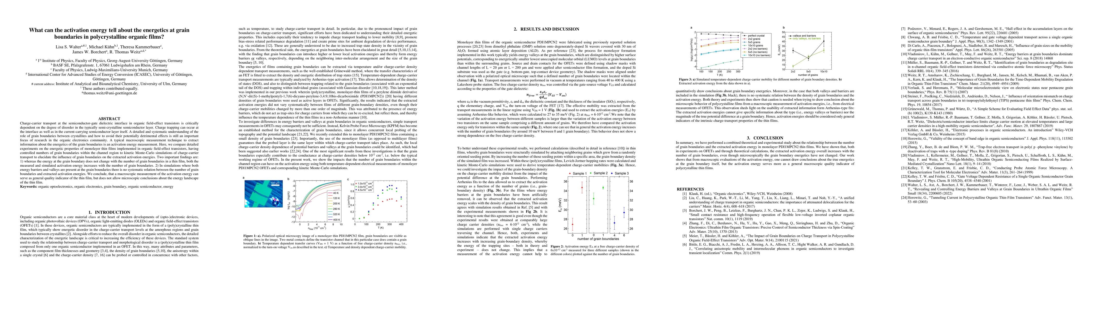 Thumbnail for What can the activation energy tell about the energetics at grain
  boundaries in polycrystalline organic films?