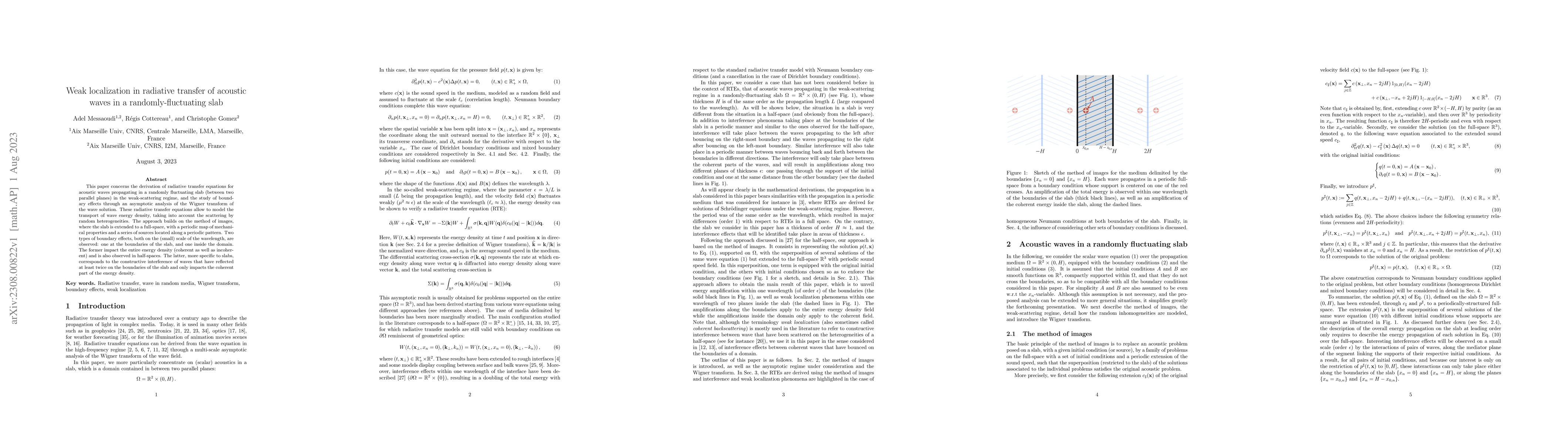 Thumbnail for Weak localization in radiative transfer of acoustic waves in a
  randomly-fluctuating slab