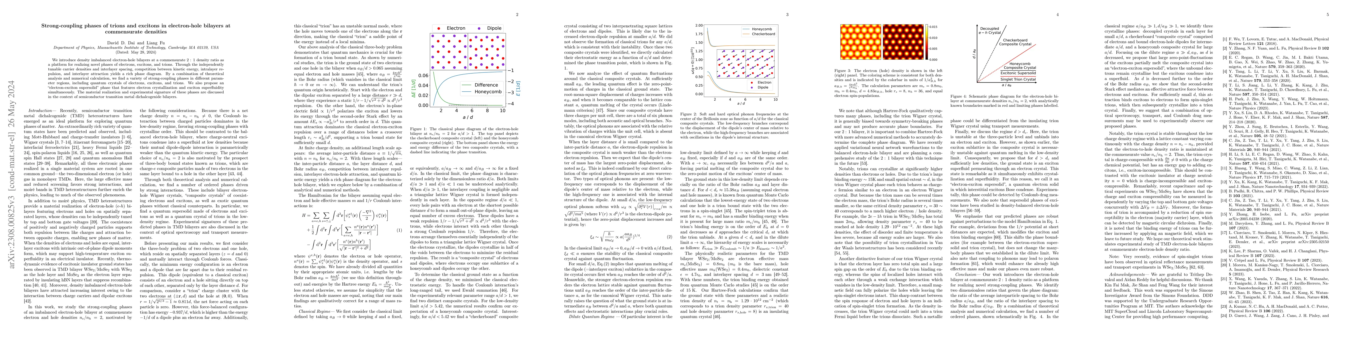 Thumbnail for Strong-coupling phases of trions and excitons in electron-hole bilayers
  at commensurate densities