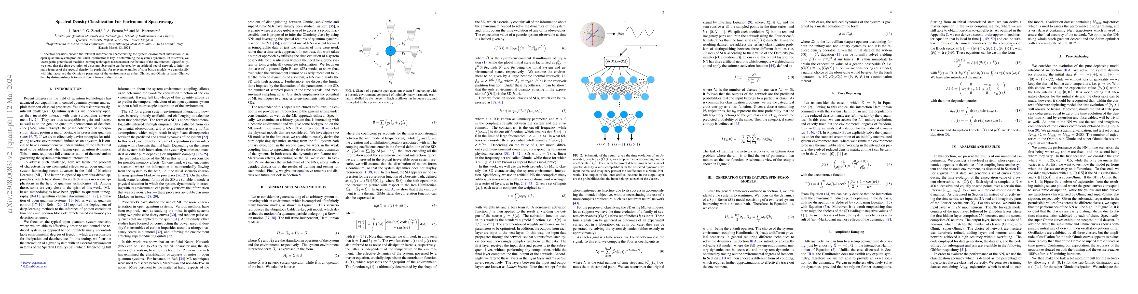 Thumbnail for Spectral Density Classification For Environment Spectroscopy