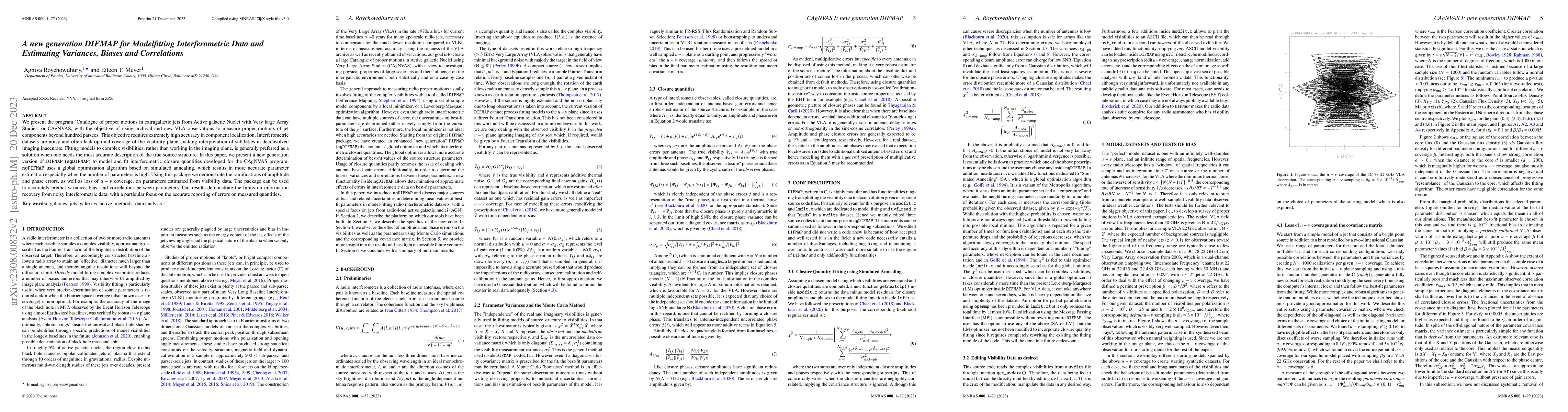 Thumbnail for A new generation DIFMAP for Modelfitting Interferometric Data and
  Estimating Variances, Biases and Correlations