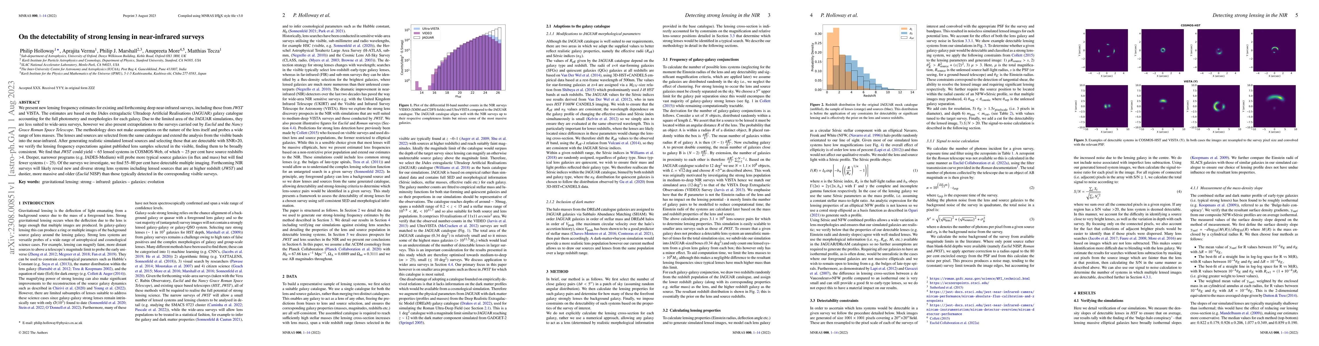 Thumbnail for On the detectability of strong lensing in near-infrared surveys