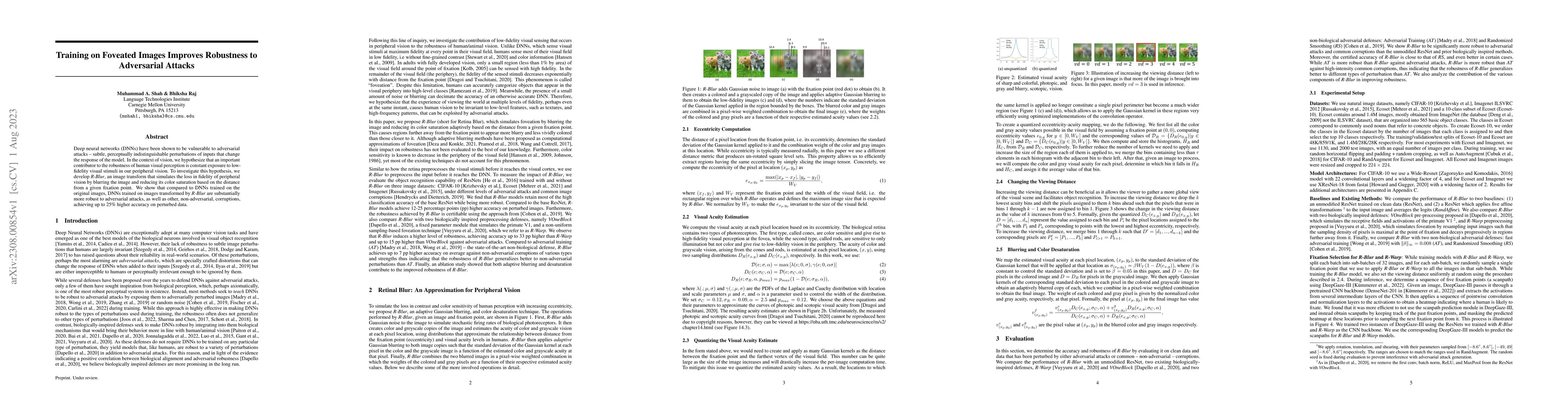 Thumbnail for Training on Foveated Images Improves Robustness to Adversarial Attacks