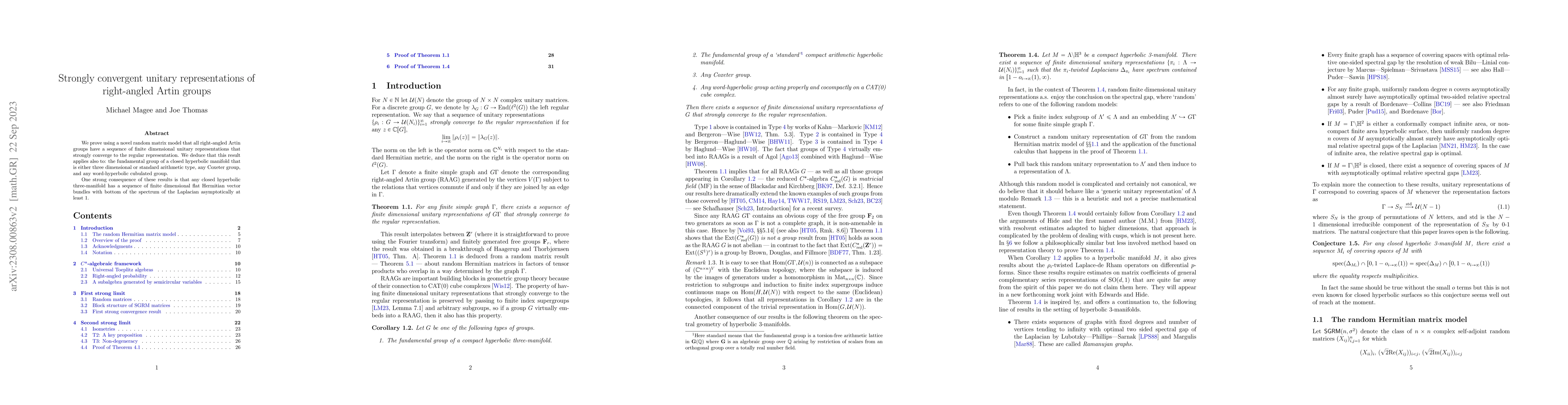 Thumbnail for Strongly convergent unitary representations of right-angled Artin groups