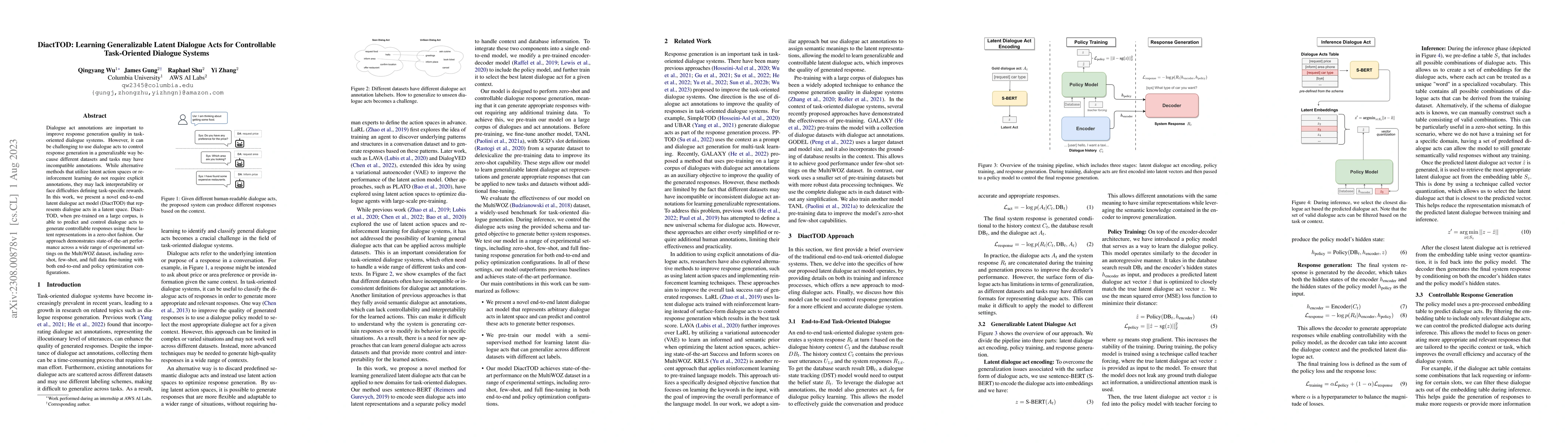 Thumbnail for DiactTOD: Learning Generalizable Latent Dialogue Acts for Controllable
  Task-Oriented Dialogue Systems